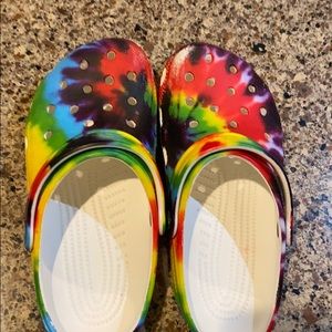 The tye dye crocs